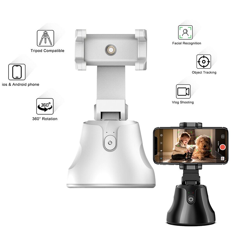 Smart Draagbare Selfie Stok, 360 ° Rotatie, Auto Gezicht Object Tracking Camera Statief Mount, smart Schieten Mobiele Telefoon Camera