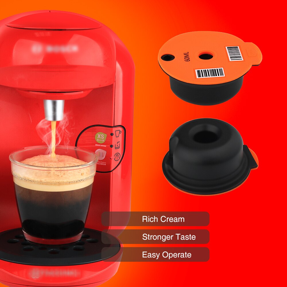 Produce Refillable Coffee Capsules Eco-Friendly Compatible With Bosch-1 Machine Tassimo-0 Coffee Pod Crema Maker