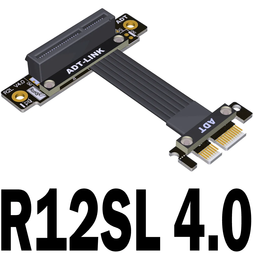 Carte Riser Gen4 PCIE 4.0x1 mâle à 4 femelle, PCI Express PCI-E 4X 1X PCI E Riser Extender, fil ruban, résistant à 90, GPU à angle droit: WHITE / 305m