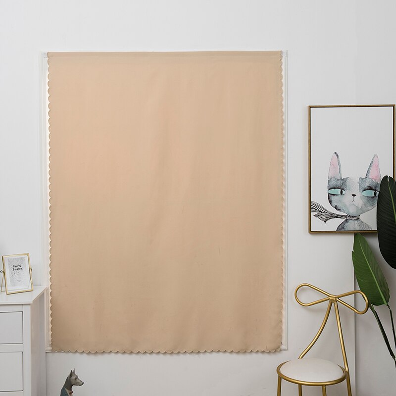 Klittenband Punch-Gratis Installatie Verduisteringsgordijn Stofdicht Effen Gordijnen Voor Keuken Slaapkamer Woonkamer Raam 6 kleuren: Off-White