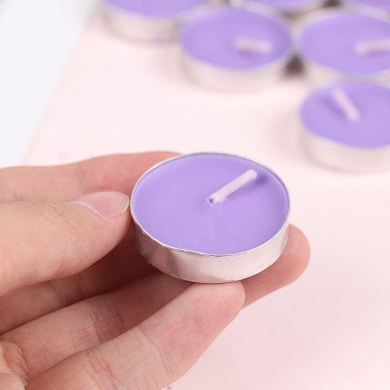 10 unids/caja de velas románticas de cera para té de aromaterapia, vela de Color con velas para de cumpleaños o boda