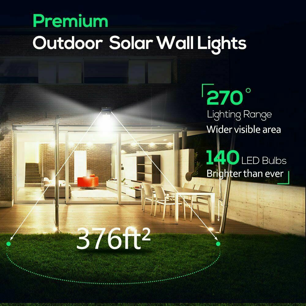 Solar Lights Outdoor Motion Sensor Lights IP65 Waterproof Wall Light Security for Garden Patio Yard Deck Garage Driveway Fence