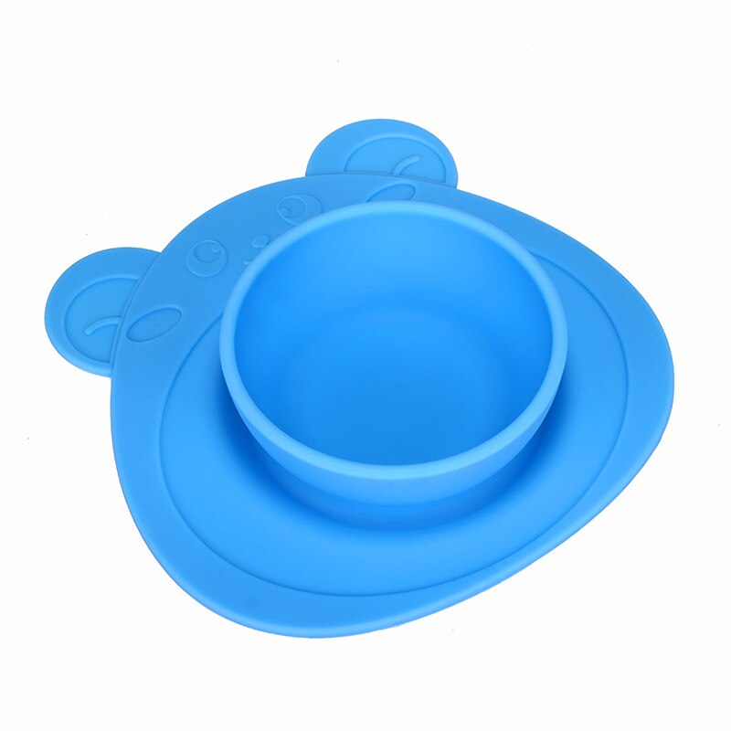 Baby Silicone Bowl Children Silicone Slip-proof Plate Integrated Separate Sucker placemat divided plate