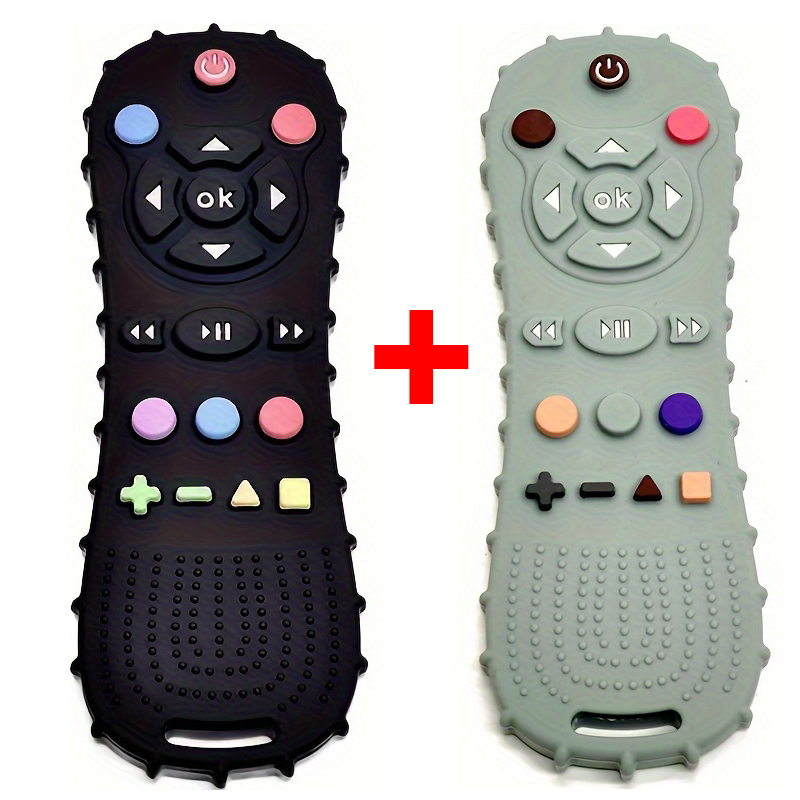 Anneau de dentition en Silicone avec télécommande pour bébé, 1 pièce, gants Anti-alimentation, sucette, Bracelet, bâton de dentition, jouets à mordre: kaki foncé