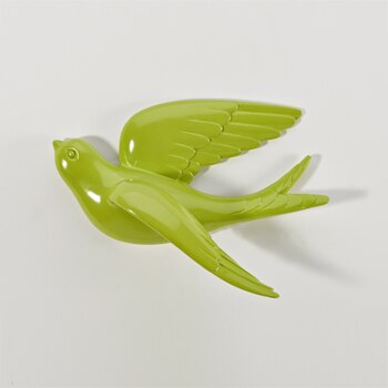 Muurstickers Swallow Home Decor Woonkamer Slaapkamer 3d Muurstickers Decoraties Ornamenten Hars Vogel Beeldje Standbeeld Op Muur: Green Small 1
