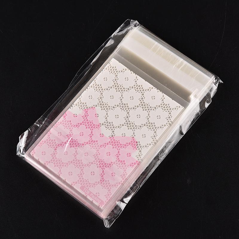 100pcs Self-adhesive Candy Bag Bags Flower Lace Bow Clip Holder Bags Desk Organizer