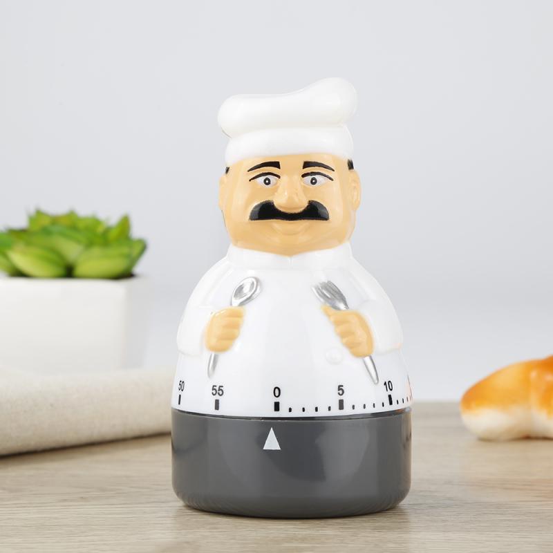 Chef Egg Shaped Timer 60 Minutes Mechanical Kitchen Novelty Fun Alarm Cook