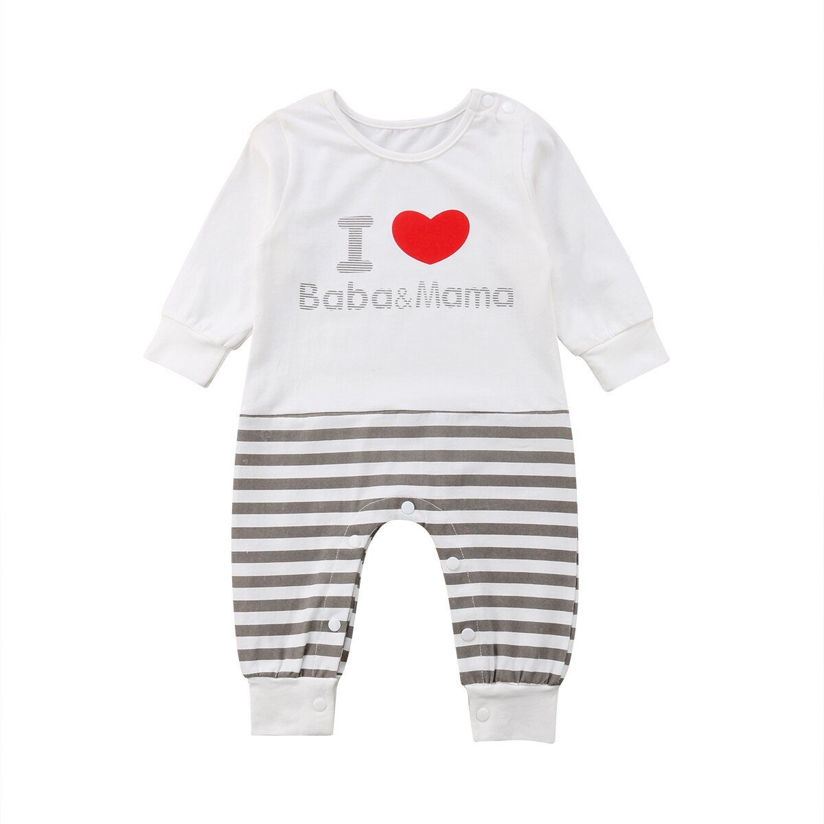 Baby Jongen Meisje Kleding Pasgeboren Hooded Rompertjes Dikke Katoenen Outfit Pasgeboren Jumpsuit Kinderen Winter Kostuum Peuter Romper: I Love Baba Mama / 18m