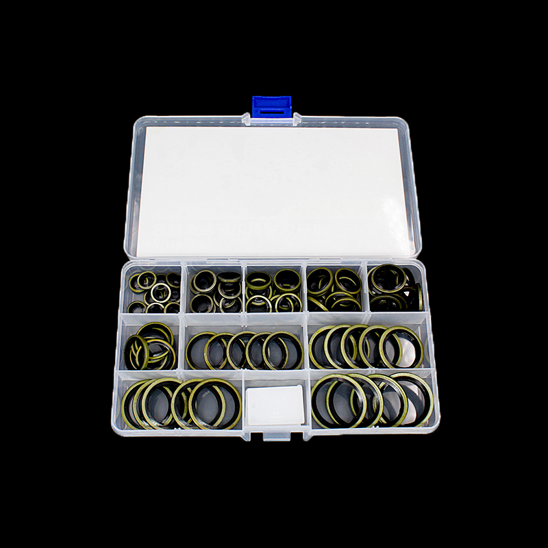 Joint d'étanchéité m6 m8 m10 m12 m14 m16 m18 m20 ~ m60, rondelle collée, bouchon de vidange d'huile en caoutchouc métallique, ensemble d'assortiment de joints d'étanchéité: BC.S-NBR75