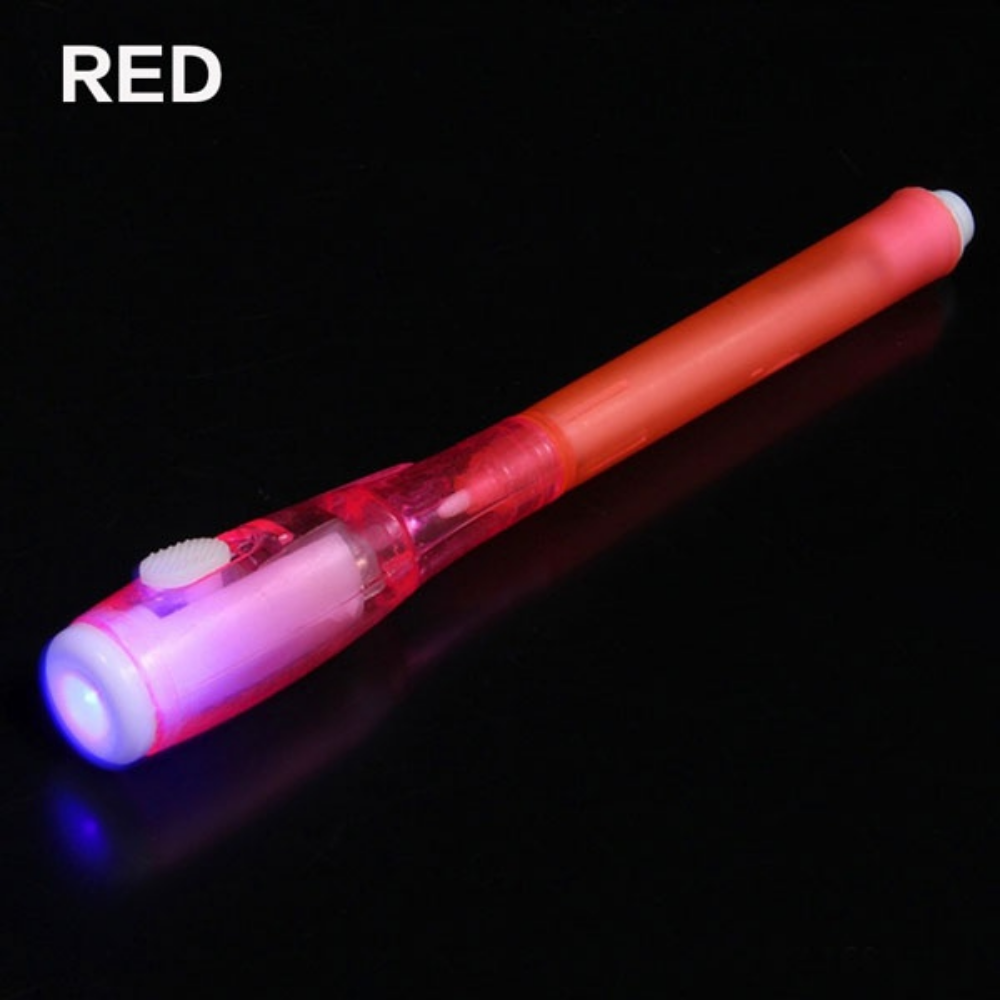 STONEGO lumineux magique marqueur Invisible led lampe UV stylo à bille Stonego message secret stylo magique: Rouge