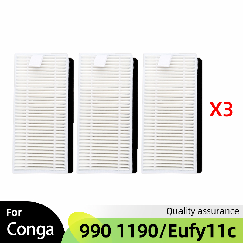 For Cecotec Conga Excellence 990 Conga 1190, Eufy RoboVac 11 11C, Ecovacs N79S Spare Parts Main Side Brush Hepa Filter Accessory: Dark Grey