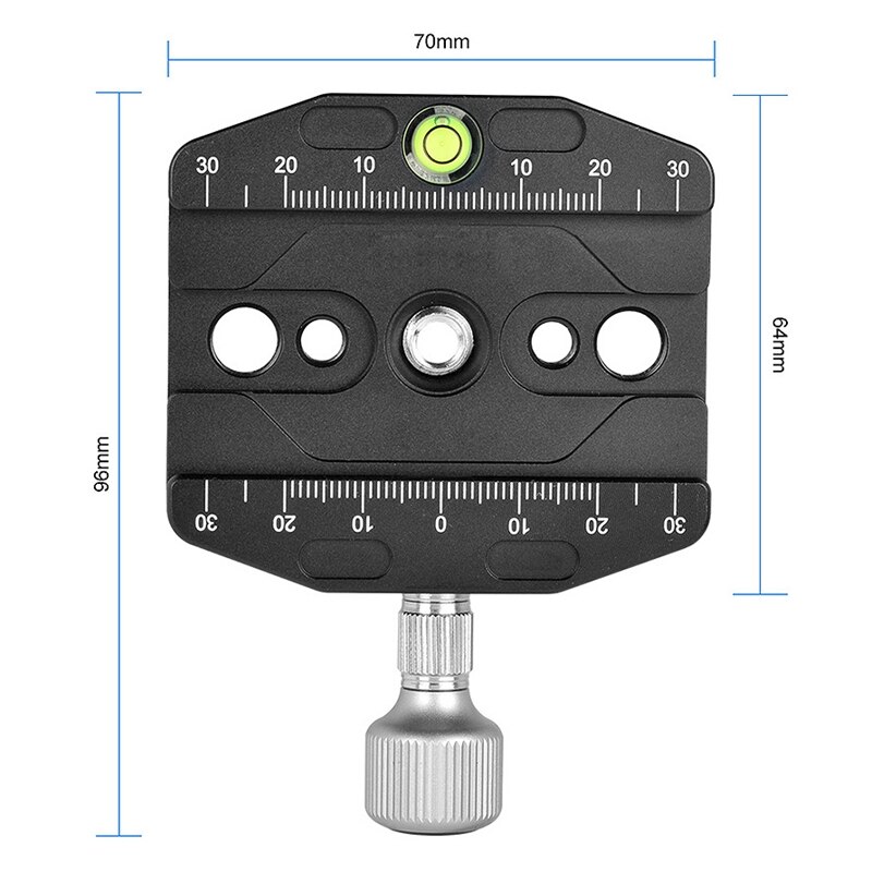 CL-70N Aluminium Quick Release Qr Plate Klem 3/8-Inch Met 1/4-Inch Adapter & Bubble Level Voor arca Swiss Benro