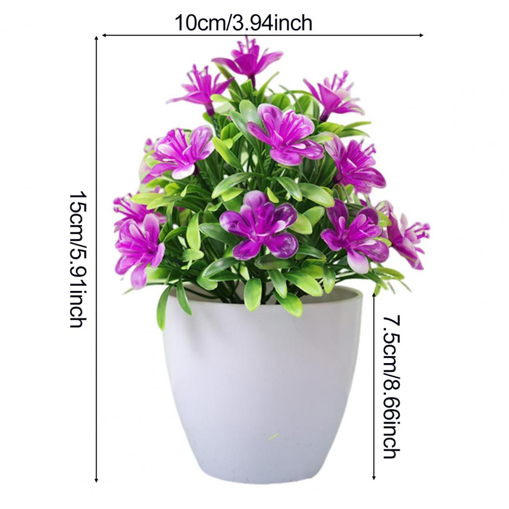 Kunstig bonsai med blomster kunstig potteplante kunstig lille træ skrivebordsdekoration til bryllup hjemmekontorskabe