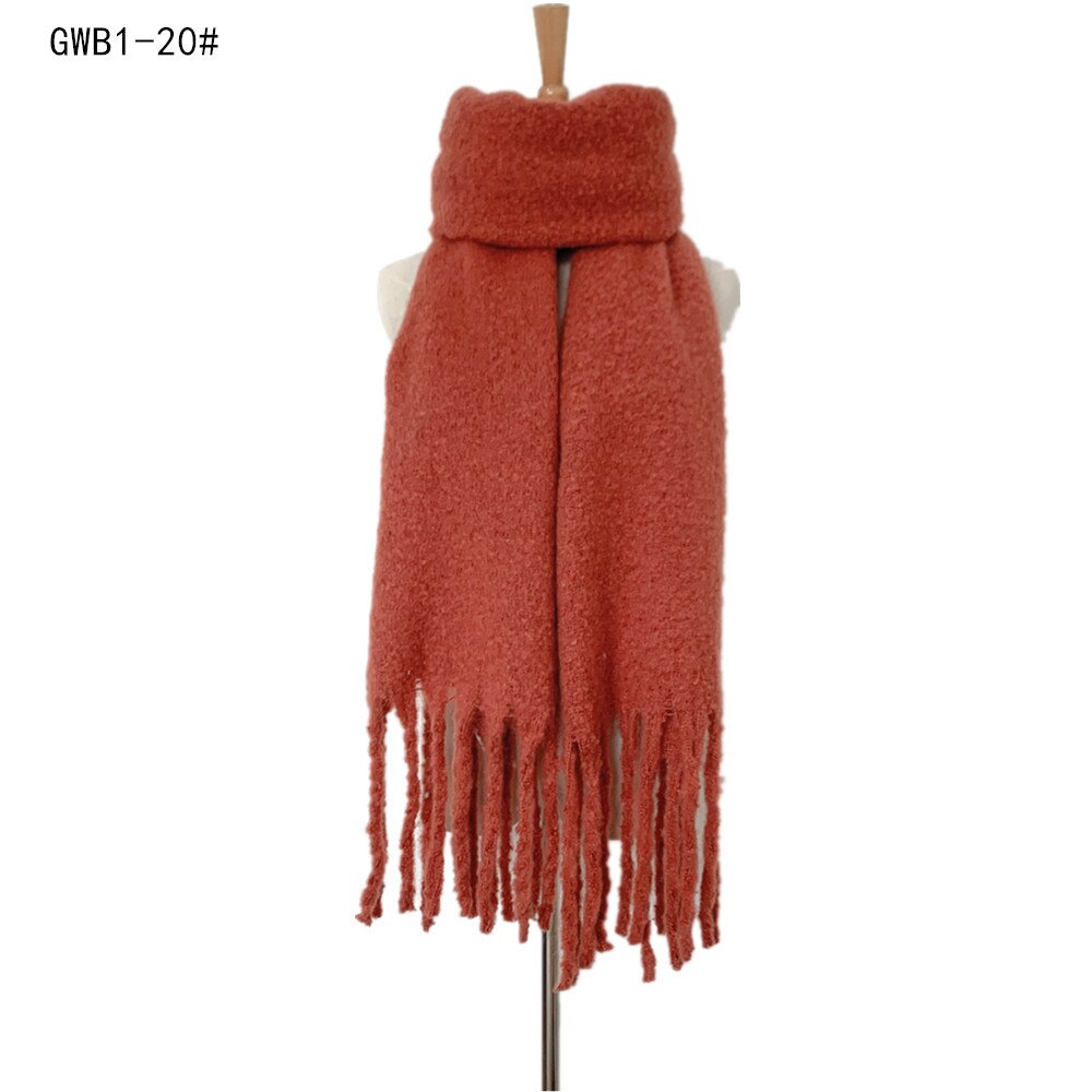 DIANRUO doux cachemire tricot écharpe pour les femmes hiver foulards Hijab solide Pashmina dame châle envelopper Double face écharpes Q351: GWB1-20