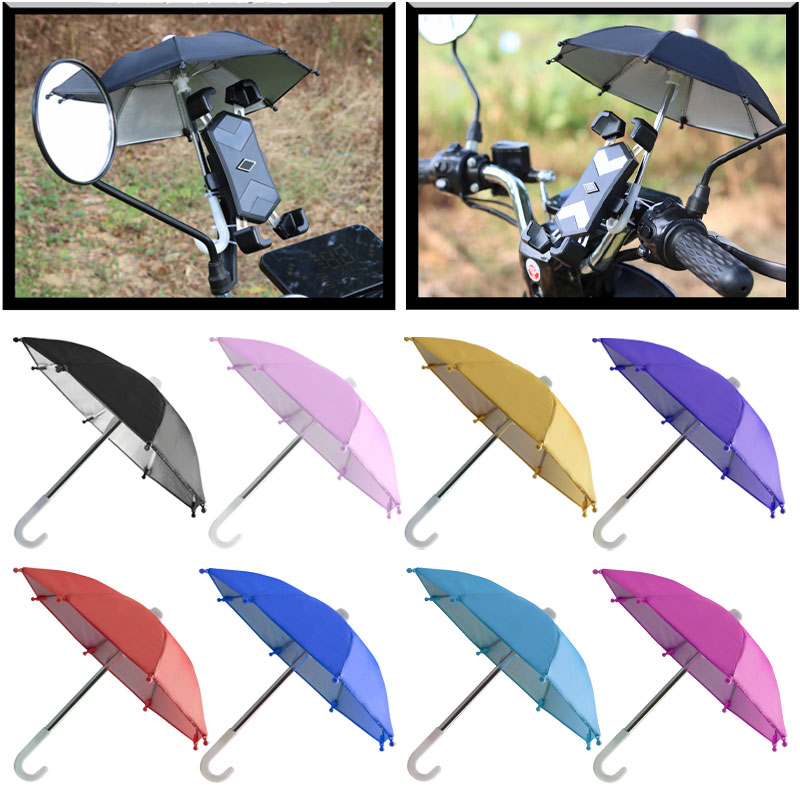 1 pièces support de téléphone pour moto Mini parasol parapluie accessoires de décoration de vélo accessoires de moto mobiles en Polyester