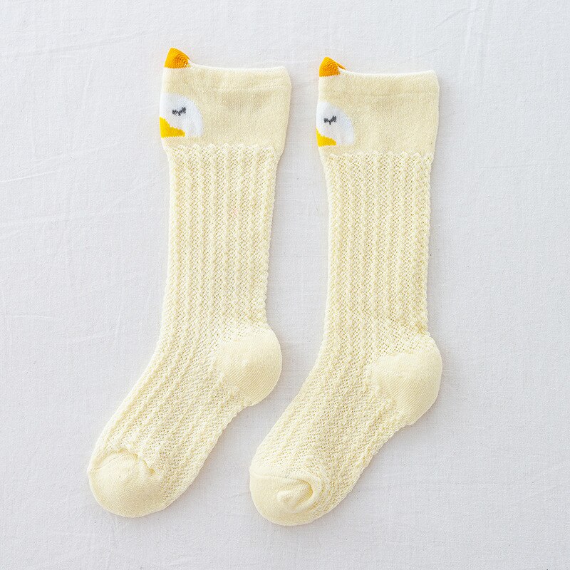Calcetines de algodón para niños y niñas, medias hasta la rodilla, calentador de piernas, cinta de oso, elásticos, de 0 a 3 años: Yellow Socks