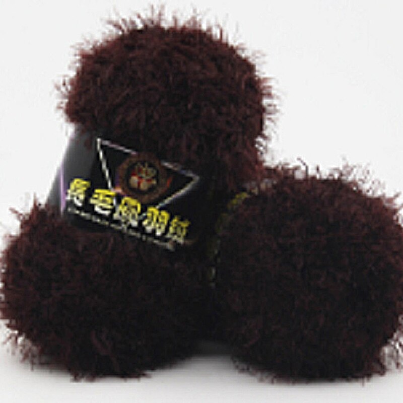 50g/rollen Samt Garn betroffen Wolle Faux Nerz Dicke Warme Häkeln betroffen Garne Baumwolle Baby Wolle DIY Hand-gestrickte zur Seite fahren: Kaffee