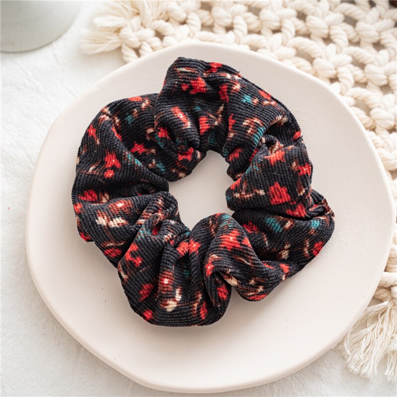 Accesorios Vintage, diadema de flores, banda de goma de terciopelo para el invierno para el cabello, diadema elástica suave para mujer, accesorios de tiara opaska do wlosow