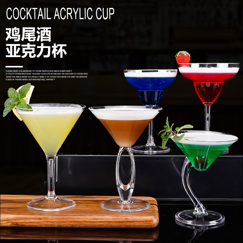 Acrylic Cocktail Glass Cool Plastic Wine Glass Bar Martini Glass Pc Margaret Champagne Glass Wine Cups wine glasses