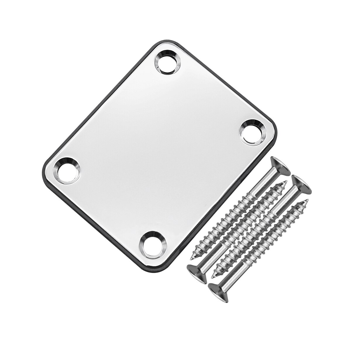 Metal Neck Plate Guitar Neck Joint Plate &amp; mounting Screws guitar Parts Chrome Black Choose: white