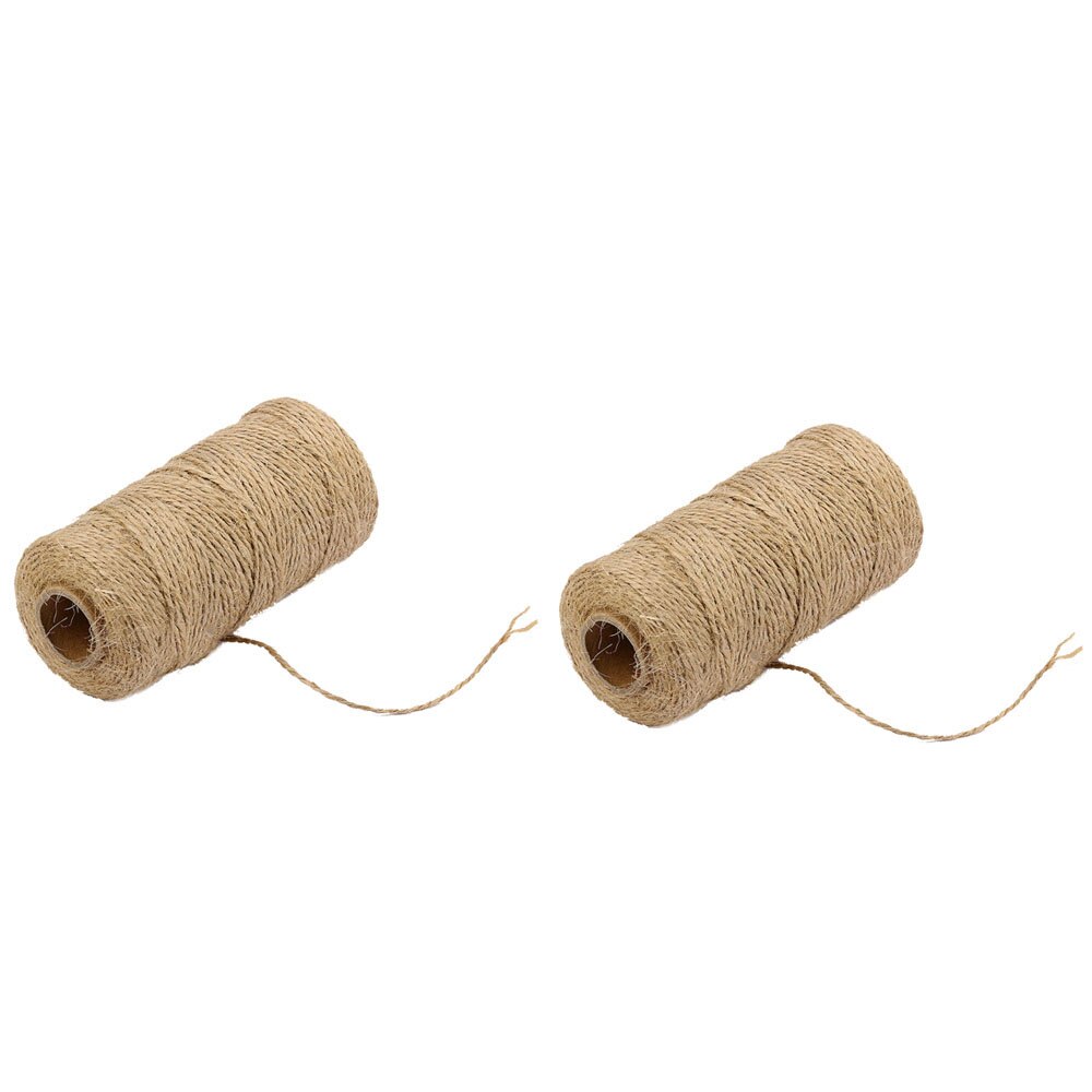 2 Roll 100M Handgemaakte Hennep Linnen Cords Touw Om Tie Jute Twijn Rope String Diy Craft Decoratie