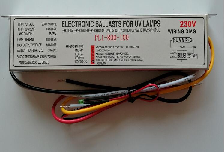 PL1-800-100W 230V Germicidal Lamp Electronic Ballasts UV Ballast for UV Lamps TUV36T5HO TUV55WHO TUV75WHO TUV95WHOPL-L