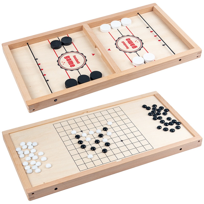 Foosball Winner Fast Sling Puck Game Table Ice Hockey Gobang Chess Wood Two-Sided Gomoku Board Games For Family Adults Children