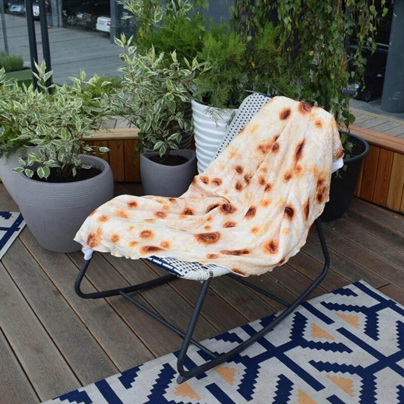 150cm Kreative Burrito Vlies Decke Karikatur Kekse Pizza Runde Werfen Flanell Bett Sofa wickeln Decke für Erwachsene freundlicher Decke