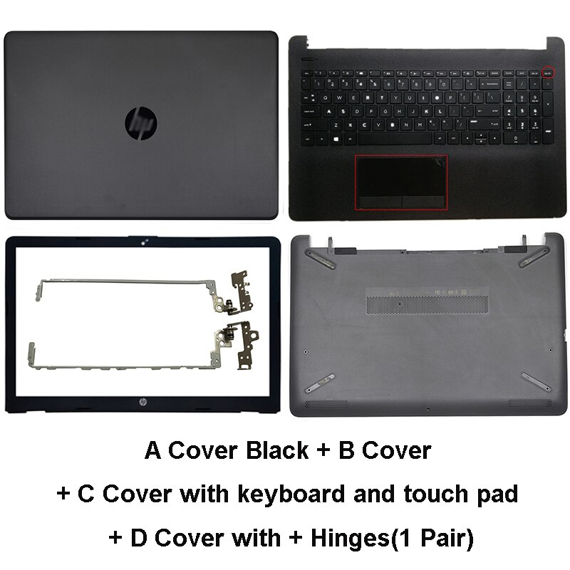 Nowy LCD do laptopa tylna pokrywa dla HP 15-BS 15T-BS 15-BW 15Z-BW 250 G6 255 G6 pokrywa przednia zawiasy wielkie litery podpórce pod nadgarstki dolna obudowa A B 924899-001