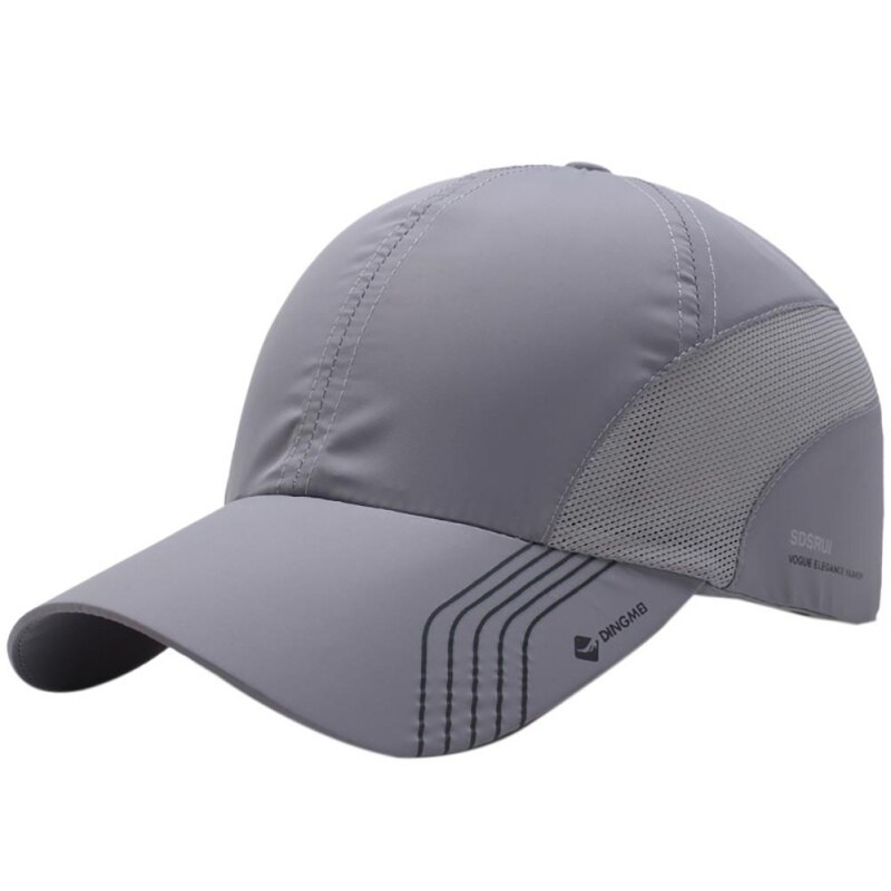 Summer Men Fishing Cap Quick Dry Mesh Men Outdoor Sport Camping Fishing Caps Bones Sport Climbing Pure Colors Black Grey
