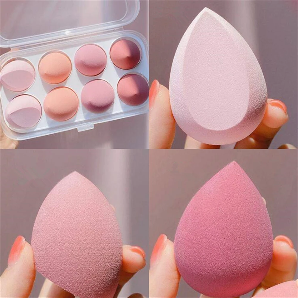 Esponja de maquillaje para mujer, licuadora, huevo de belleza, esponja cosmética, esponjas suaves para base en polvo, accesorios de maquillaje, herramientas de belleza, 4/8 Uds.