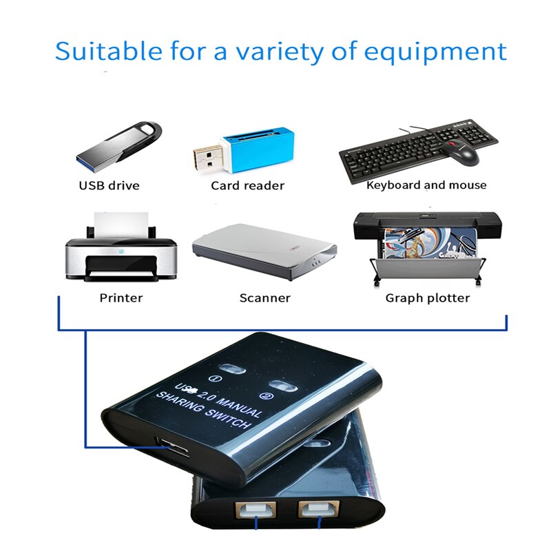 USB 2.0 Sharing switch usb hub 2 pc share 1 USB device 2 computersShared keyboard mouse U disk,