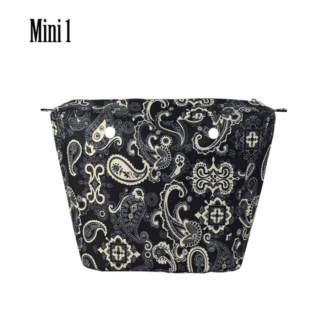 Classic Mini Zipper Pocket for Big Mini Obag Waterproof Floral Canvas Inner Pocket Inner Lining Insert for O bag: Mini 1