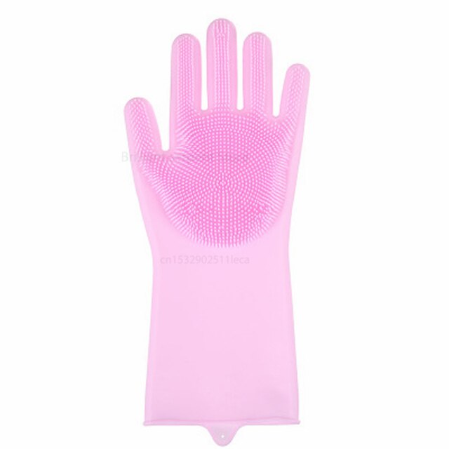 65 g/pz guanti multifunzionali guanti in Silicone guanti per lavastoviglie guanti per lavaggio auto antiscivolo alta elasticità: Pink Left 1Pcs