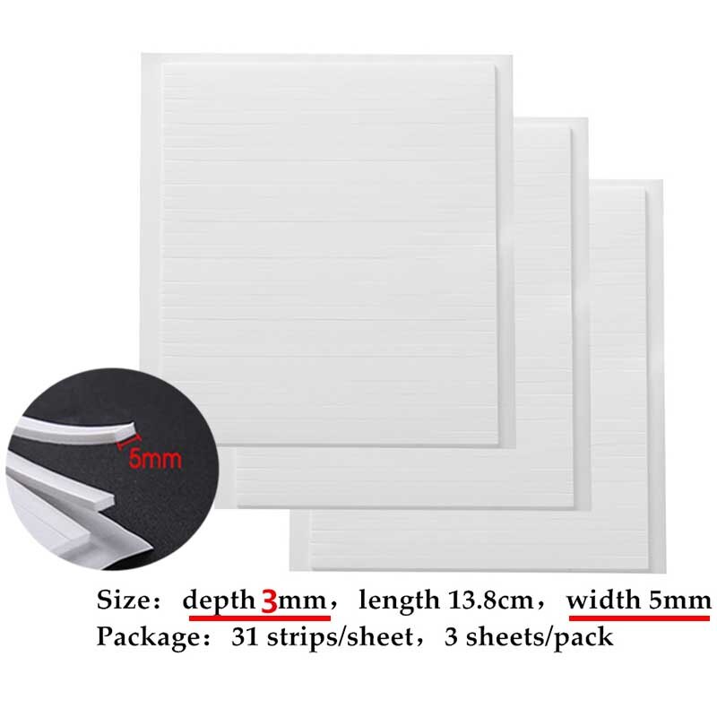 Bande adhésive Double face 3D en mousse, 3mm de profondeur, 5mm / 3mm de largeur, pour bricolage, fabrication de cartes Shaker, fournitures d&#39;artisanat pour Scrapbooking: 1 set 5mm