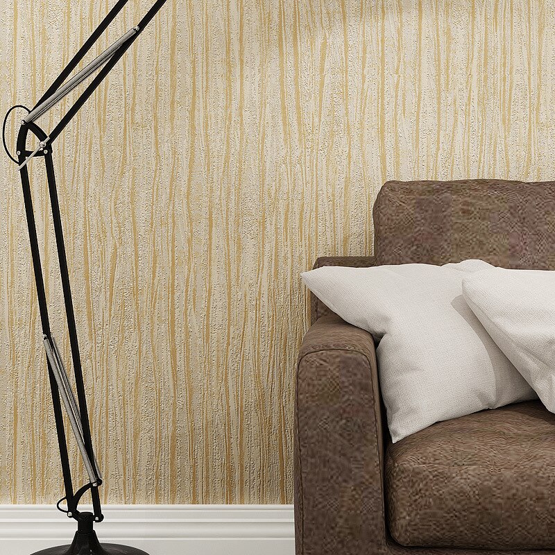 Modern en eenvoudig 3d vliesbehang reliëf retro houtnerf woonkamer slaapkamer hotelbehang: Roomwit