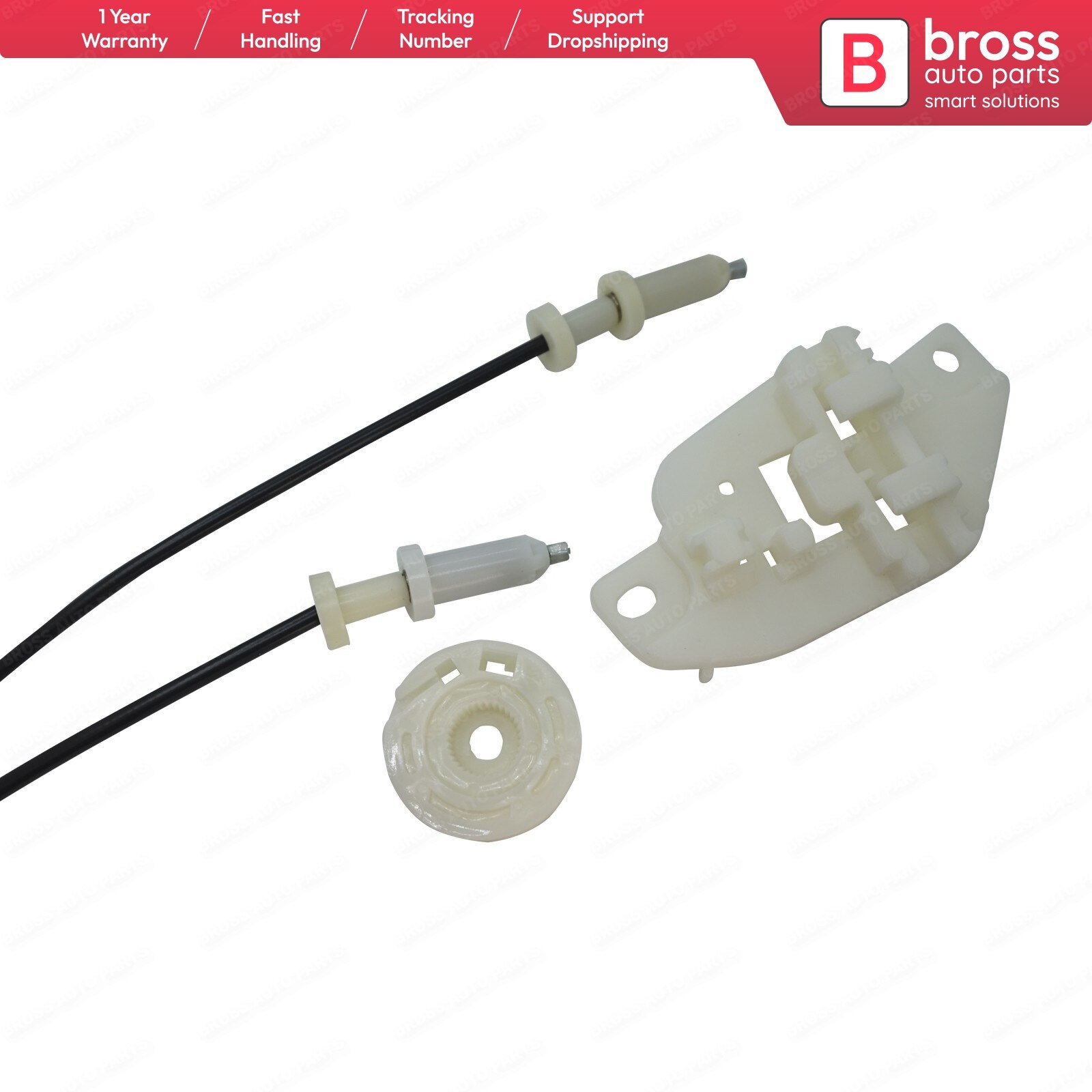 Bross Auto Parts BWR5244 Window Regulator Repair Set Front Right 824024A000 for Hyundai H-1 Starex MK1 Made in Turkey