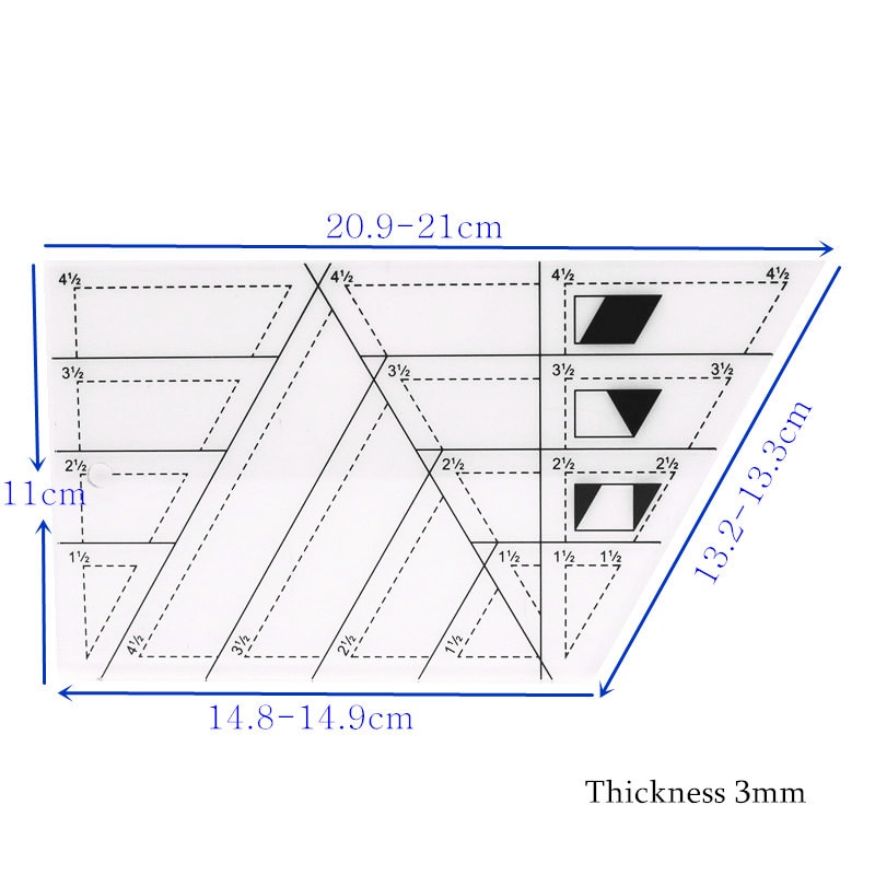 Patchwork Ruler 1 Pcs Acrylic Material Multifunction Quilting Ruler Shaped Like A Trapezoid Good Sewing Tool