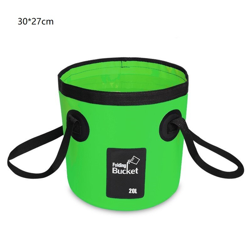 Opvouwbare Emmer Outdoor Reizen Picknick Vissen Emmers Box Wasstraat Waterdichte Water Bag Container Auto Opslag Carrier Emmer: L-Green