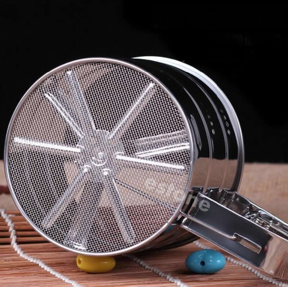 Mechanical Flour Sugar Icing Mesh Sifter Shaker Baking Kitchen Tool Stainless steel