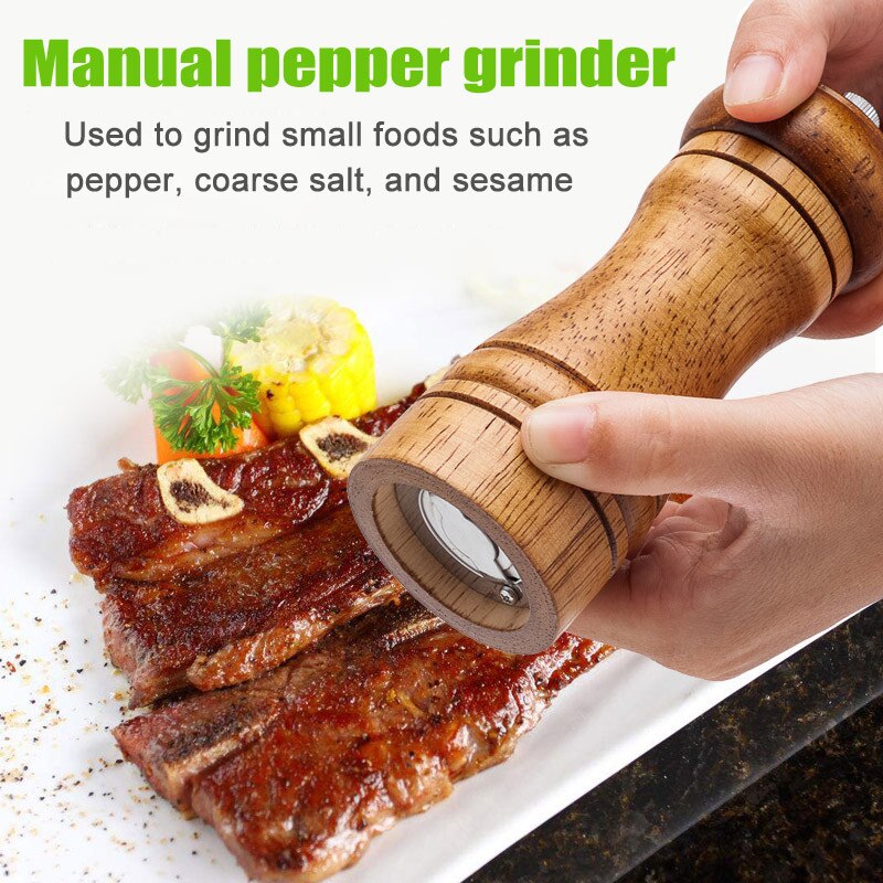 Moulin à poivre céramique en bois | 1 pièces moulin à sel, broyeur en céramique outils de cuisine durables réglables par la main, JAN88