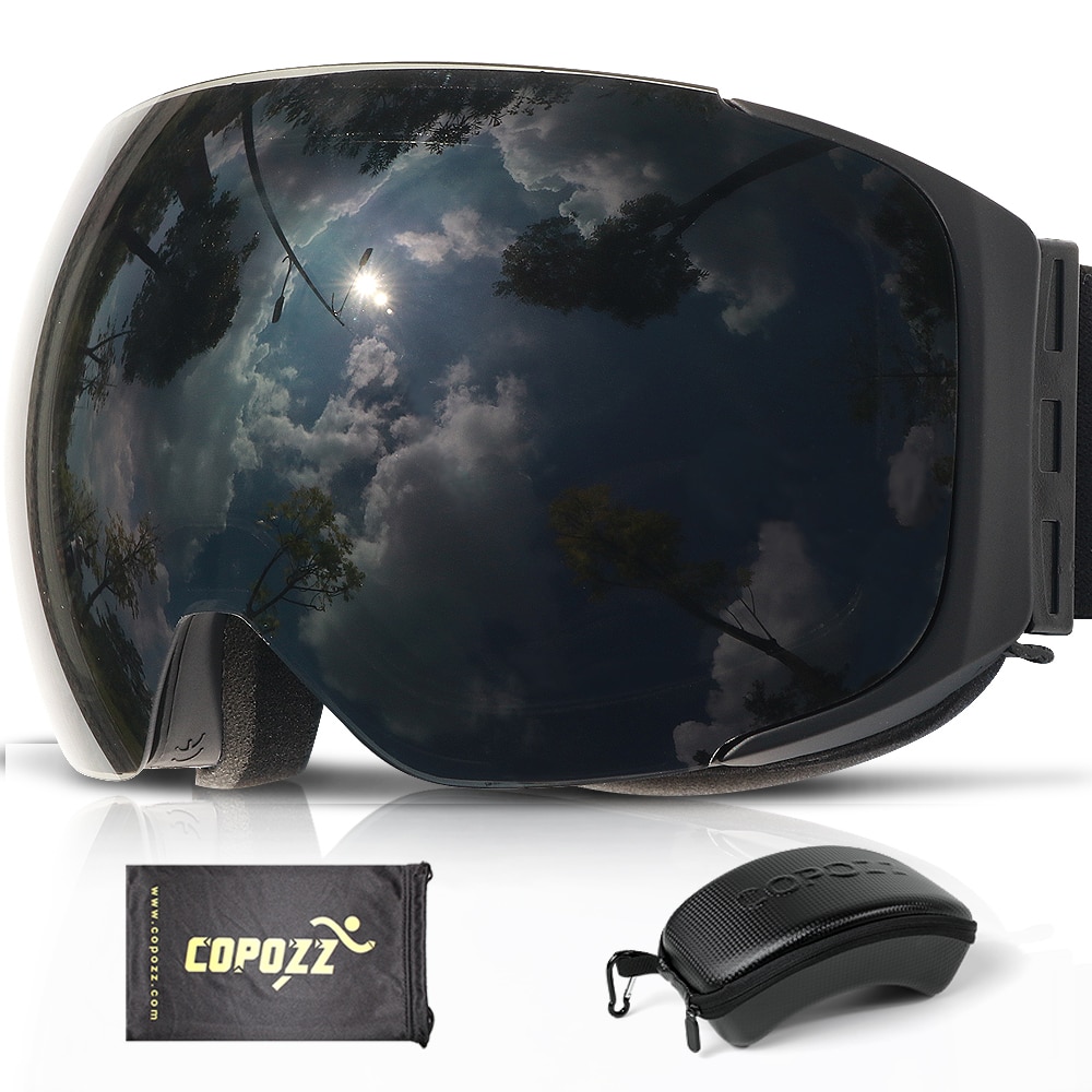 Copozz Magnetische Snowboard Ski Goggles Met Case 100% Anti-Fog UV400 Dubbele Lens Bescherming Mannen En Vrouwen Sneeuw ski Bril