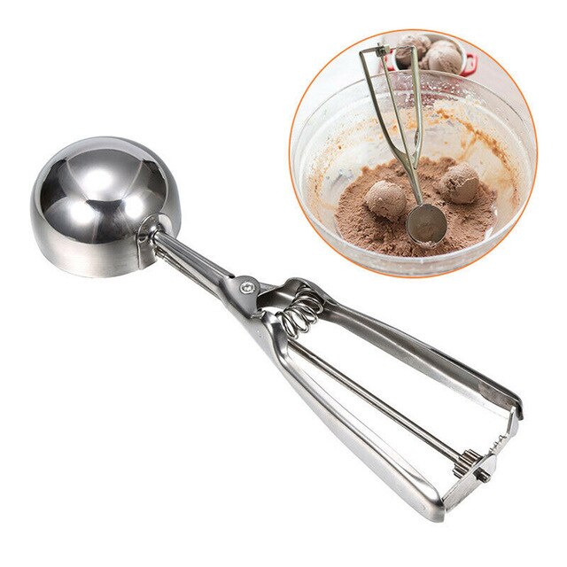 Portable Ice Cream Scoop Mash Potato Stainless Steel Food Spoons 4/5/6cm: 6CM