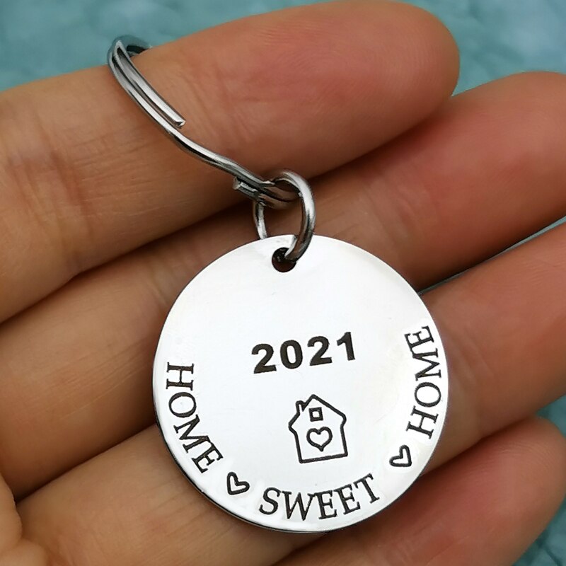 Home Keychain Memories Keyring Sweet Home Housewarming Realtor Closing House Keyring Moving In: 2021