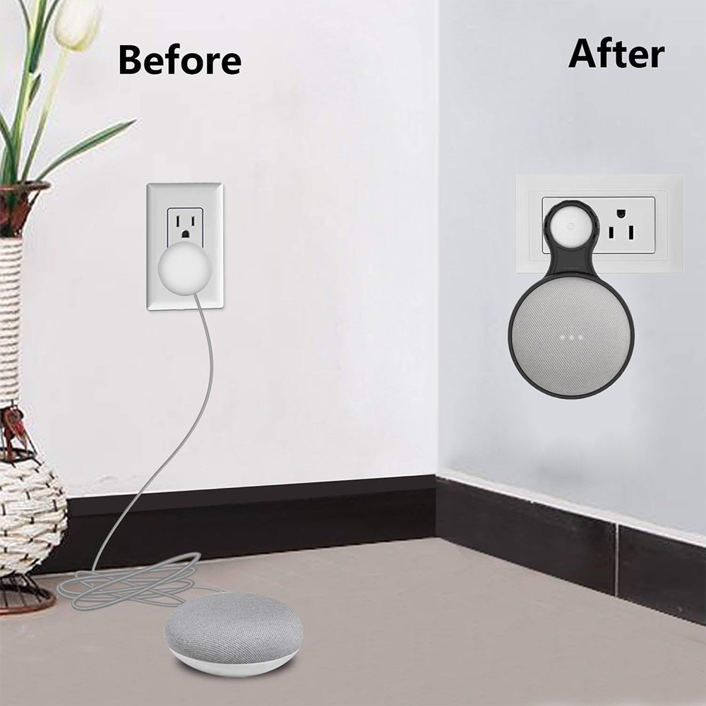 Google Home Mini Wall Mount case A Space-Saving Accessories Stand Hanger Holder for Protecting Google Home Mini Voice Assistant