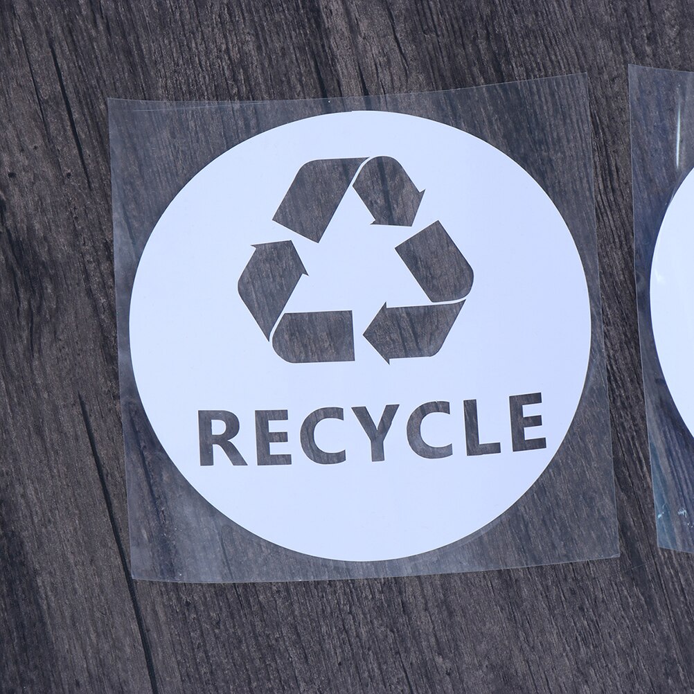 4 STUKS PVC Vuilnisbak Prullenbak Recycle Symbool Stickers Waterdicht Window Car Truck Recycle Mark Stickers