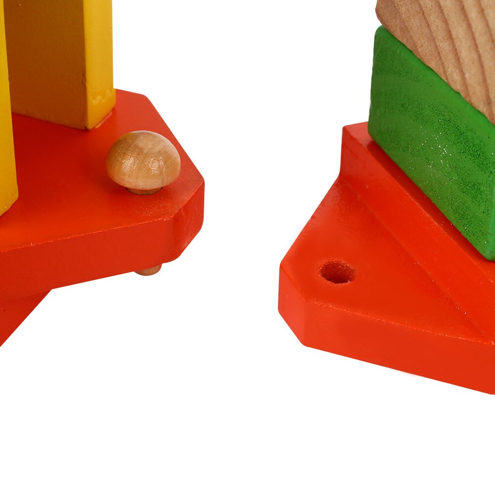 Kleurrijke trein rollenspel speelset decoratie accessoires houten kinderen 17- delig