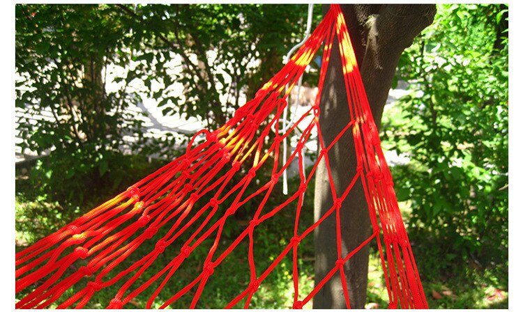 Draagbare Tuin Nylon Schommelstoel Netto Bed Outdoor Camping Blauw Groen Rood Hangmat