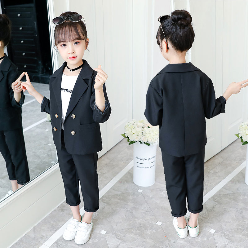 Wedding Kids Suit for Girls Formal Blazer Pant Sui. Grandado