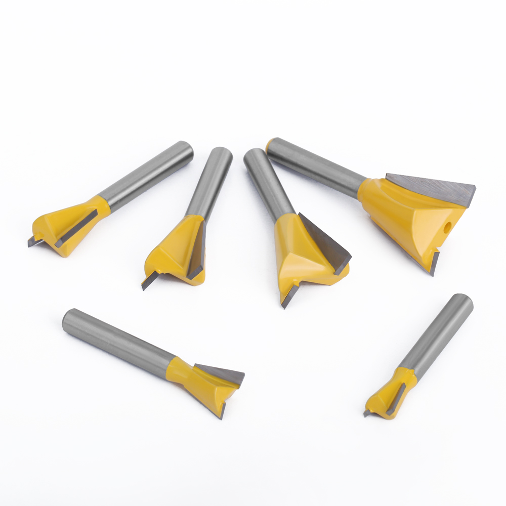 LAVIE 1pcs 6mm 1/4 Shank Dovetail Joint Router Bit Set 14 Degree Woodworking Engraving Bit Milling Cutter For Wood C06026 C07